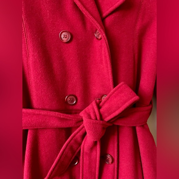 Rothschild Girls Red Wool Trench Coat Jacket Size 16 - GORGEOUS - Picture 2 of 12